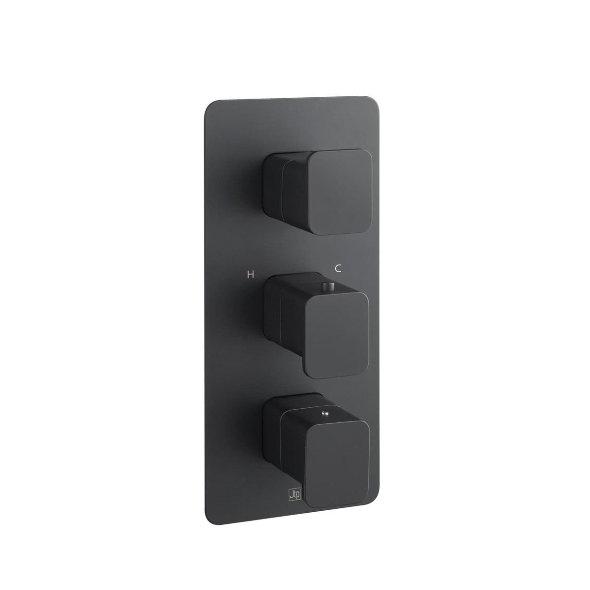 JTP Concealed Shower Valve Matt Black JTP HIX 3 Outlet, 3 Handle Thermostatic Concealed Shower Valve