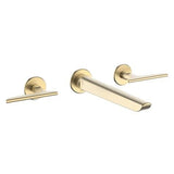 Crosswater Wall Mounted Basin Tap Crosswater Foile 3 Hole Wall Mounted Basin Mixer Tap in Brushed Brass