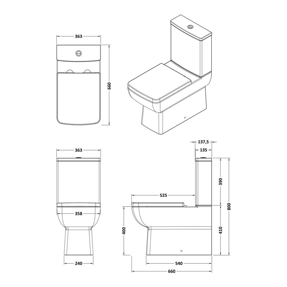 Aquarius Bathrooms Close Coupled Toilet Aquarius Paragon Rimless Close Coupled Square Flush to Wall Toilet with Soft Close Seat