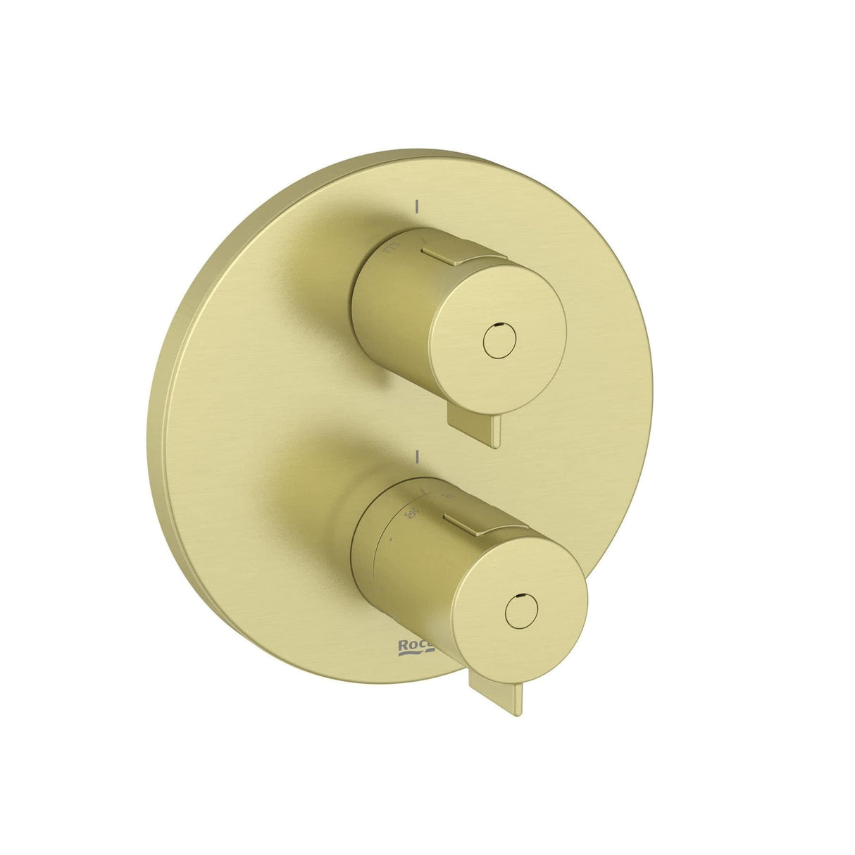 Roca Concealed Shower Set Roca T-500 Round Thermostatic Concealed Shower Valve with Rainshower Head, Shower Handset and Slide Rail Set