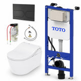 Toto Smart Toilet Matte Black Toto RW Wall Hung Rimless Washlet® Smart Toilet Complete Auto Flush Pack