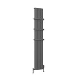 Eastbrook Panel Radiator Eastbrook Peretti Straight Vertical Aluminium Radiator in Matt Anthracite