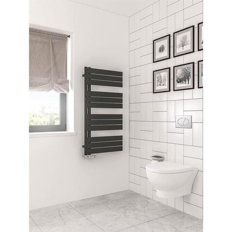 Eastbrook Helmsley Straight Vertical Designer Towel Rail in Matt Black