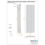 Eastbrook Panel Radiator Eastbrook Charlton Vertical Aluminium Designer Radiator in Matt Anthracite