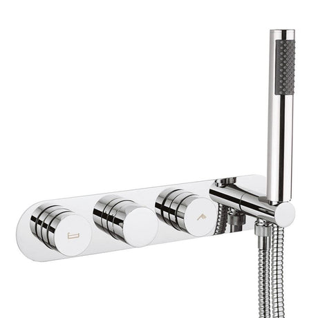 Crosswater Concealed Shower Valve Crosswater Dial Central Thermostatic Shower Valve with 2 Way Diverter & Handset in Chrome