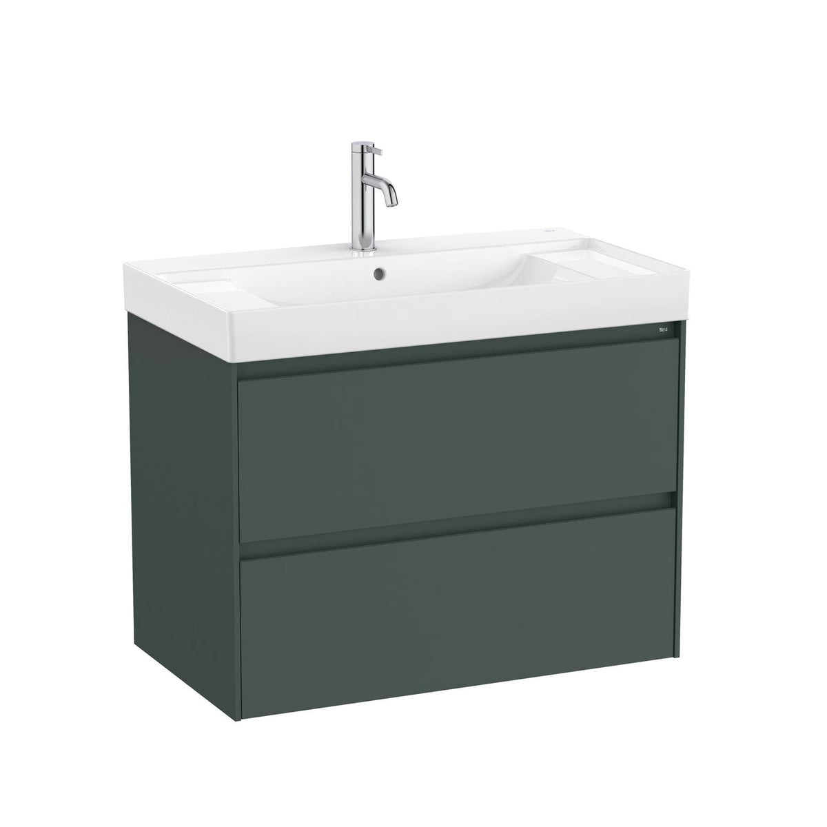 Roca Ona 800mm Wall Mounted Two Drawer Vanity Unit with Basin