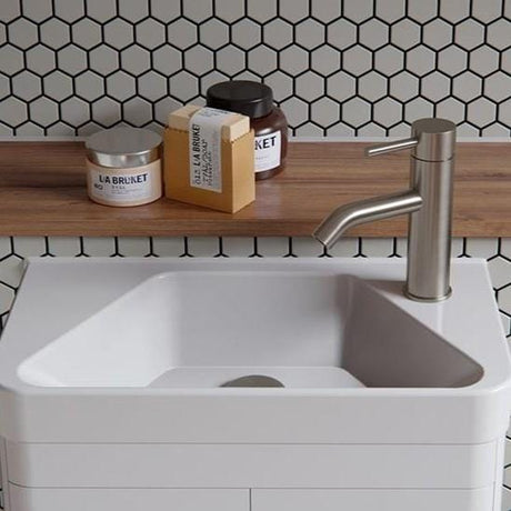 Saneux Mono Basin Tap Saneux COS Basin Mixer Tap in Brushed Nickel
