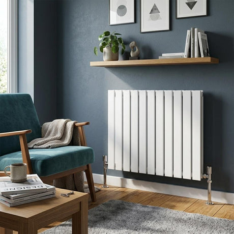 Aquarius Bathrooms Panel Radiator 600 x770mm / White Aquarius Flat Double Horizontal Panel Radiator