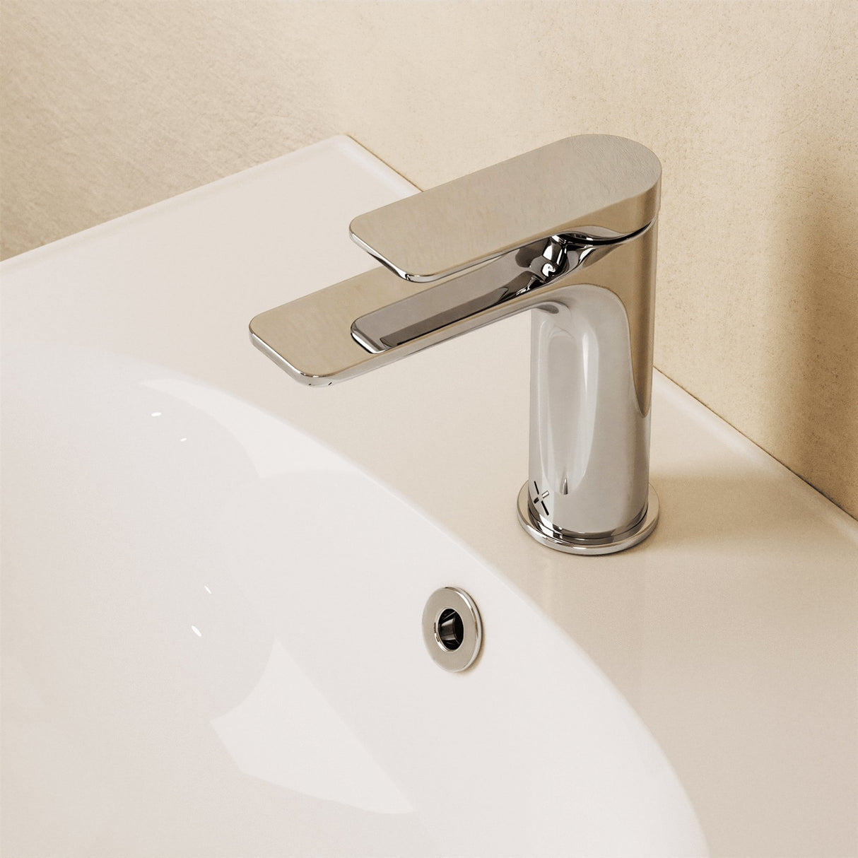 Crosswater Mono Basin Tap Chrome Crosswater Fuse Mono Basin Mixer Tap with Clicker Waste