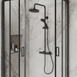 Aquarius Bathrooms Quadrant Shower Enclosure Matt Black / 1000x800mm Aquarius Urbano 6mm Quadrant Shower Enclosure 1850mm