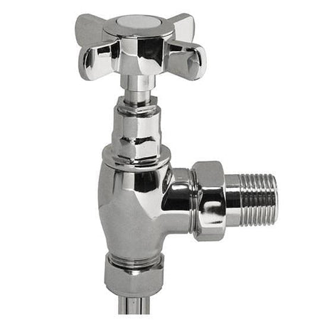 Vogue Radiator Valves Vogue Crosshead Manual Angled Radiator Valves (Pair) in Chrome
