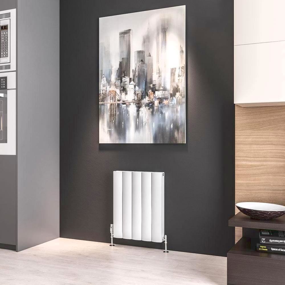 Eastbrook Panel Radiator 600 x 470 / Electric Only Eastbrook Guardia Straight Horizontal Aluminium in Matt White