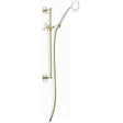 Heritage Shower Riser Rail Vintage Gold Heritage Adjustable Riser Kit with Shower Handset