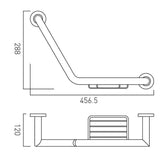 Vado Grab Rail/Bar Vado Spa Angled Grab Rail With Basket - 465mm Wide in Chrome