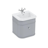 Burlington Wall Mounted Vanity Unit Classic Grey / Ceramic Basin - 1 Tap Hole / Chrome Burlington Chalfont 550mm Wall Mounted Single Drawer Vanity Unit with Basin