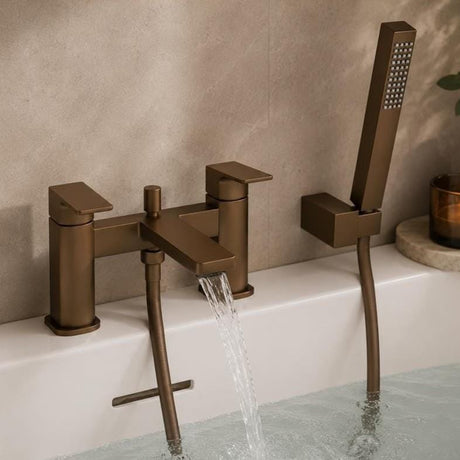 Aquarius Bathrooms Bath Shower Mixer Brushed Bronze Aquarius Hydro Bath Shower Mixer Tap with Shower Kit