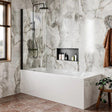 Crosswater Bath Screen Matt Black Crosswater Clear 6 Hinged Bath Screen
