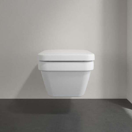 Villeroy & Boch Wall Hung Toilet Villeroy & Boch Architectura Square Wall Hung Rimless DirectFlush Toilet with Soft Close Seat