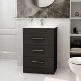 Imex Floor Standing Vanity Unit Matt Black / White Imex Croma Floor Standing Three Drawer 600mm Vanity Unit with 1 Tap Hole Basin