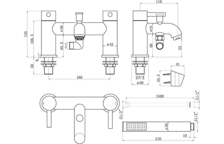 Aquarius Bath Shower Mixer Aquarius Zanelli Bath Shower Mixer Tap with Shower Kit