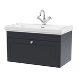 Aquarius Bathrooms Wall Mounted Vanity Unit Aquarius Leighton 800mm Wall Mounted  One Drawer Vanity Unit with Basin