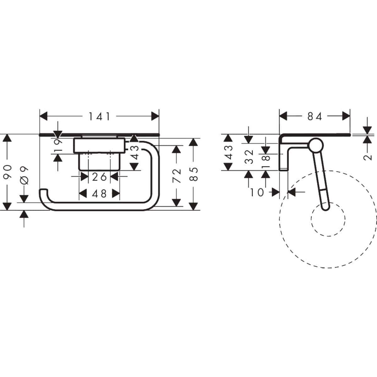 Hansgrohe Toilet Roll Holder Hansgrohe Addstoris S Toilet Roll Holder with Shelf