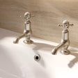 Crosswater Cloakroom Tap Brushed Nickel Crosswater Belgravia Crosshead Cloakroom Basin Taps (Pair)