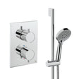UK Bathroom Store Concealed Shower Set Chrome Crosswater Crossbox Shower Set 2 - 1 Outlet with Slide Rail Kit