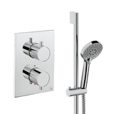 UK Bathroom Store Concealed Shower Set Chrome Crosswater Crossbox Shower Set 2 - 1 Outlet with Slide Rail Kit