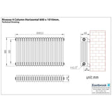 Eastbrook Rivassa Traditional 4 Column Radiator in Matt Black