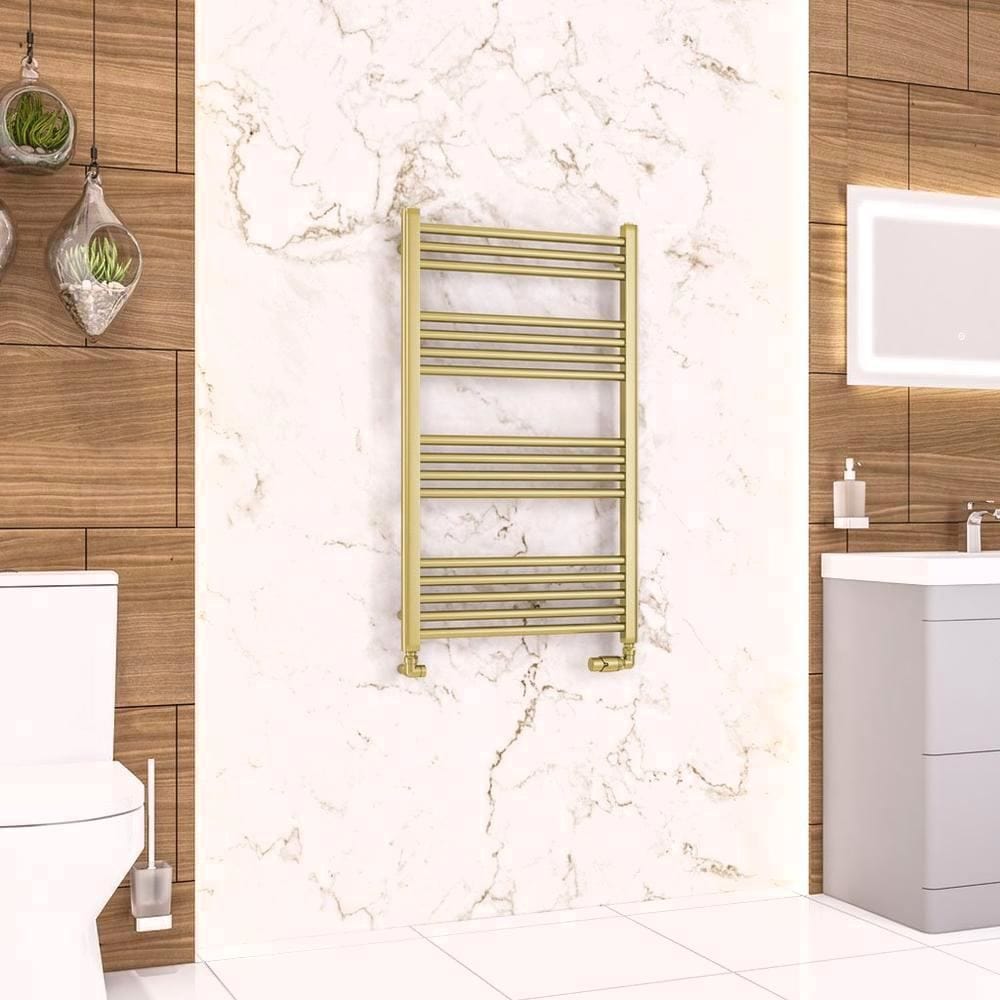 Eastbrook Wendover Straight Heated Towel Rail in Brushed Brass