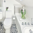 JIS Designer Towel Radiator Polished Chrome / Electric Only JIS Sussex Newhaven Heated Shelf Towel Rail