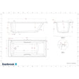 Eastbrook Single Ended Bath 1600 x 700mm / 5mm Eastbrook Rockall Single Ended Bath with Twin Grips