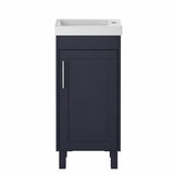 Heritage Cloakroom Unit Midnight Blue Heritage Lynton 400mm Floor Standing Cloakroom Vanity Unit with Basin, Waste and Handle Bundle