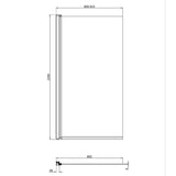Crosswater Bath Screen Crosswater Clear 6 Hinged Bath Screen
