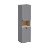 VitrA Storage Unit Matt Grey / Right VitrA Root Groove Wall Mounted Storage Cabinet with Open Shelf and Laundry Basket 1500 x 420mm