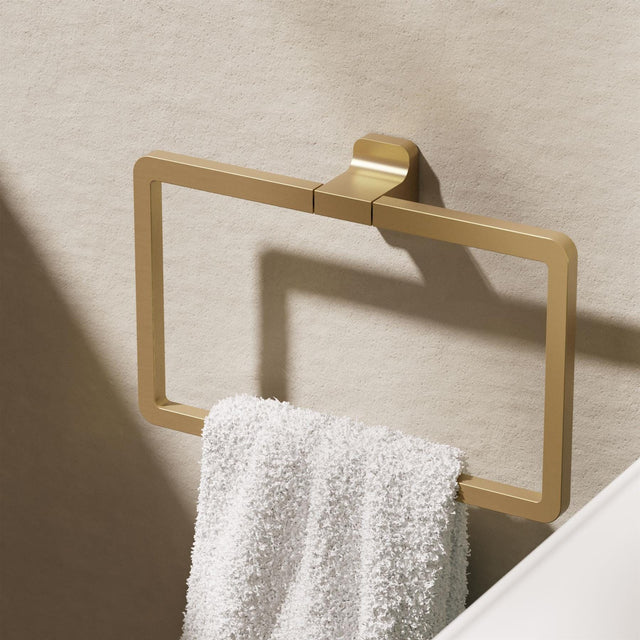 Crosswater Towel Rails and Rings Brushed Brass Crosswater Rotar Towel Ring
