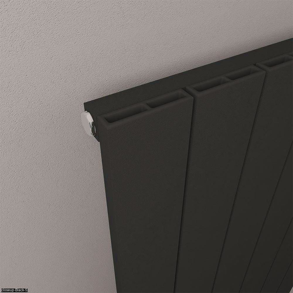 Eastbrook Panel Radiator Eastbrook Rosano Straight Horizontal Aluminium Radiator  in Matt Black
