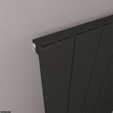 Eastbrook Panel Radiator Eastbrook Rosano Straight Horizontal Aluminium Radiator  in Matt Black