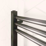 Eastbrook Ladder Rail Eastbrook Wendover Straight Heated Towel Rail in Brushed Gunmetal