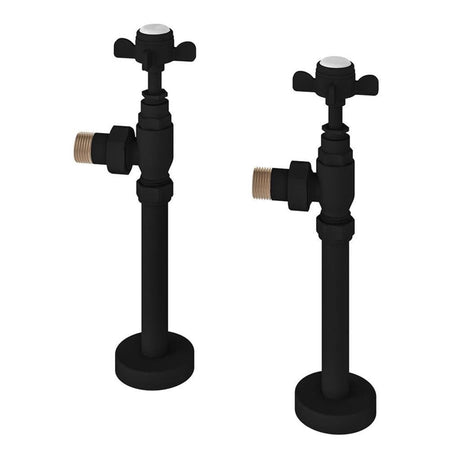 Eastbrook Radiator Valve Matt Black Eastbrook Traditional Angled Manual Radiator Valve and Tail (Pair)