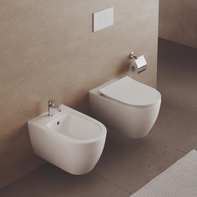 Ideal Standard Wall Hung Toilet Ideal Standard i.life O Wall Hung Rimless Toilet with HydroTwist Flush and Soft Close Seat