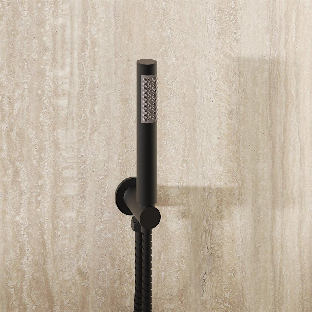 Crosswater Shower Handset Matt Black Crosswater MPRO Wall Mounted Outlet with Shower Handset and Hose