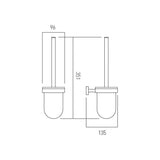 VADO Toilet Brush Holder Vado Life Toilet Brush and Frosted Glass Holder in Chrome