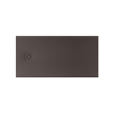 Roca Rectangle Shower Tray Coffee / 1800 x 900mm ROCA Terran-N Superslim Stonex® Rectangular Shower Tray with Twist Colour Match Waste Cover
