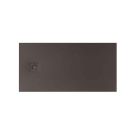Roca Rectangle Shower Tray Coffee / 1800 x 900mm ROCA Terran-N Superslim Stonex® Rectangular Shower Tray with Twist Colour Match Waste Cover