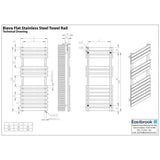 Eastbrook Designer Towel Radiator Eastbrook Biava Flat Straight Vertical Towel Rail in Chrome
