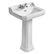 Ideal Standard Pedestal Basin 1 Hole Ideal Standard Waverley 560mm Traditional Basin with Pedestal and Overflow
