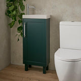 Heritage Cloakroom Unit Heritage Lynton 400mm Floor Standing Cloakroom Vanity Unit with Basin, Waste and Handle Bundle