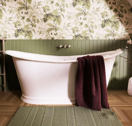Burlington Roll Top and Slipper Freestanding Bath 1800 x 885mm Burlington Admiral Oval Freestanding Bath in Gloss White